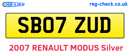 SB07ZUD are the vehicle registration plates.