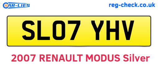 SL07YHV are the vehicle registration plates.