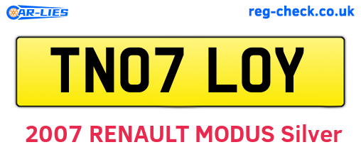 TN07LOY are the vehicle registration plates.