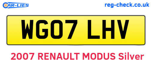 WG07LHV are the vehicle registration plates.