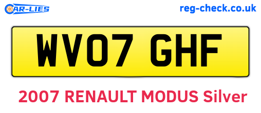 WV07GHF are the vehicle registration plates.