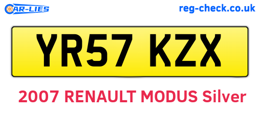 YR57KZX are the vehicle registration plates.