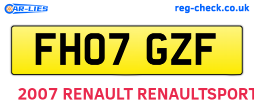 FH07GZF are the vehicle registration plates.