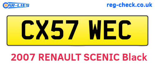CX57WEC are the vehicle registration plates.