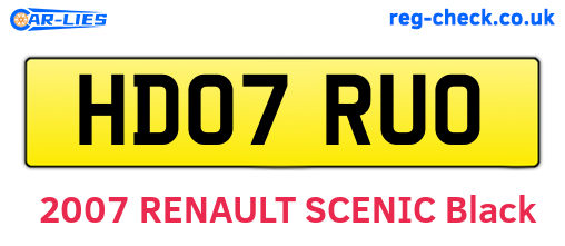 HD07RUO are the vehicle registration plates.