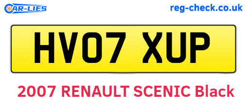 HV07XUP are the vehicle registration plates.