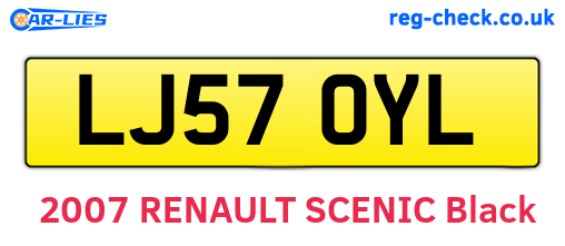 LJ57OYL are the vehicle registration plates.