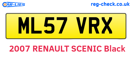 ML57VRX are the vehicle registration plates.