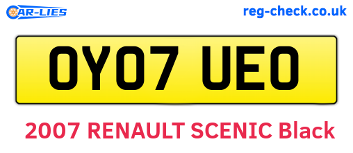 OY07UEO are the vehicle registration plates.