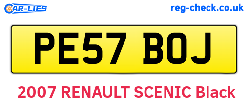 PE57BOJ are the vehicle registration plates.
