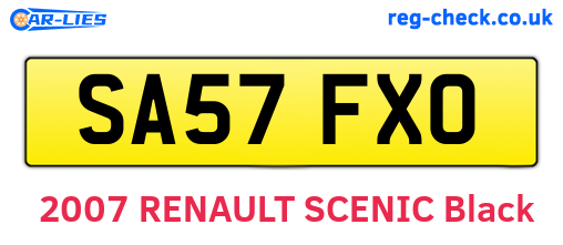 SA57FXO are the vehicle registration plates.