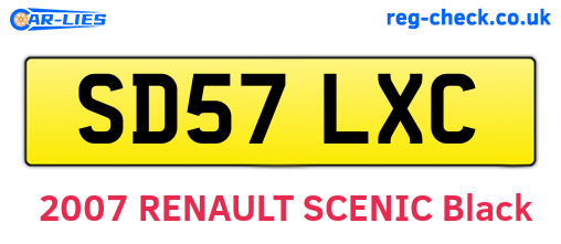 SD57LXC are the vehicle registration plates.