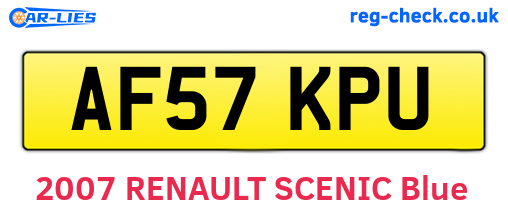 AF57KPU are the vehicle registration plates.