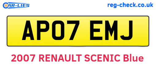 AP07EMJ are the vehicle registration plates.