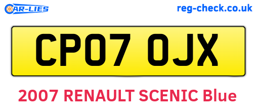 CP07OJX are the vehicle registration plates.