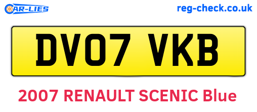 DV07VKB are the vehicle registration plates.