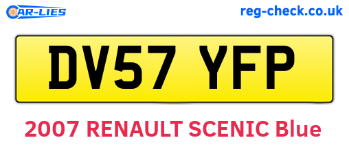 DV57YFP are the vehicle registration plates.