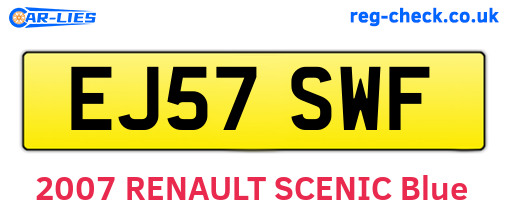 EJ57SWF are the vehicle registration plates.