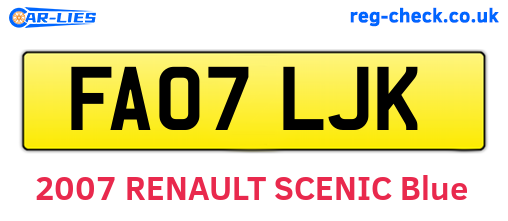FA07LJK are the vehicle registration plates.