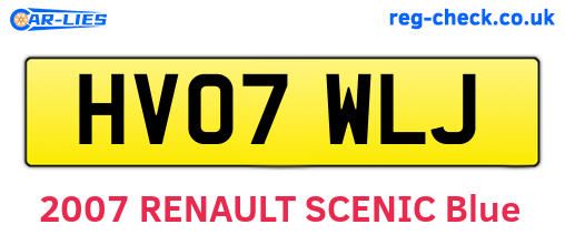 HV07WLJ are the vehicle registration plates.