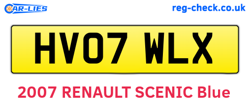 HV07WLX are the vehicle registration plates.