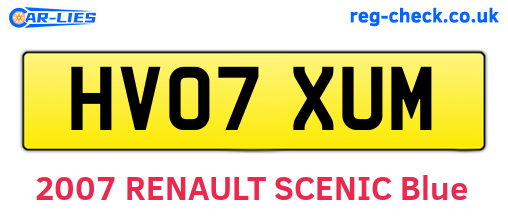 HV07XUM are the vehicle registration plates.
