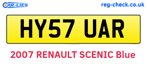 HY57UAR are the vehicle registration plates.