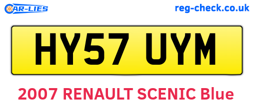 HY57UYM are the vehicle registration plates.
