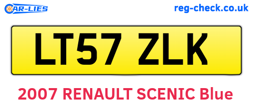 LT57ZLK are the vehicle registration plates.