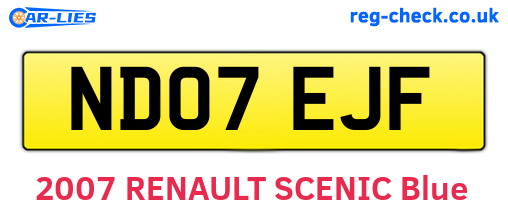 ND07EJF are the vehicle registration plates.