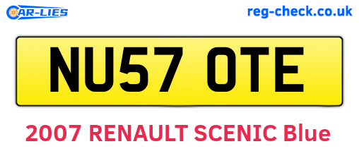 NU57OTE are the vehicle registration plates.