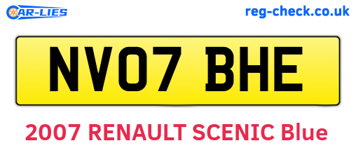 NV07BHE are the vehicle registration plates.