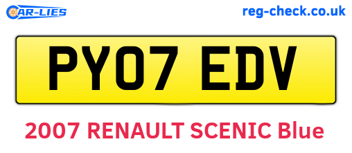 PY07EDV are the vehicle registration plates.