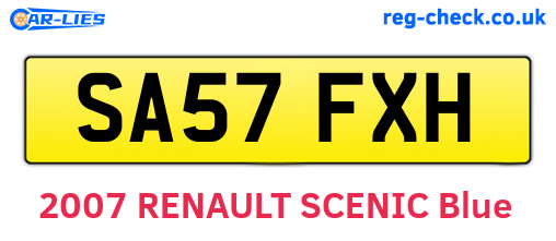 SA57FXH are the vehicle registration plates.