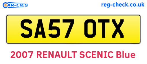 SA57OTX are the vehicle registration plates.