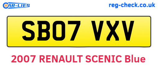 SB07VXV are the vehicle registration plates.