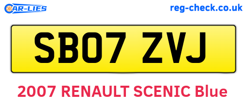 SB07ZVJ are the vehicle registration plates.