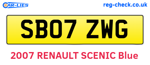 SB07ZWG are the vehicle registration plates.