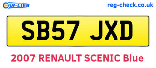 SB57JXD are the vehicle registration plates.