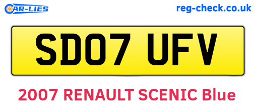 SD07UFV are the vehicle registration plates.