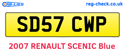 SD57CWP are the vehicle registration plates.