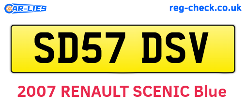 SD57DSV are the vehicle registration plates.