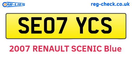 SE07YCS are the vehicle registration plates.