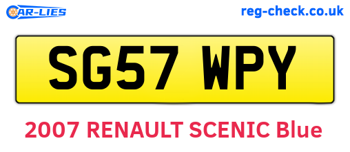 SG57WPY are the vehicle registration plates.