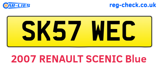 SK57WEC are the vehicle registration plates.