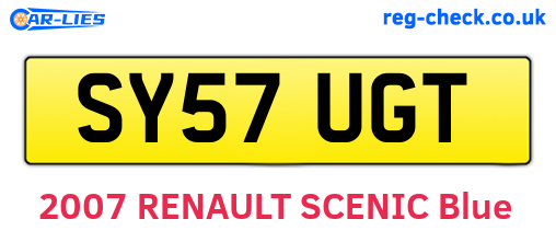 SY57UGT are the vehicle registration plates.