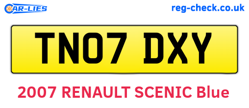 TN07DXY are the vehicle registration plates.