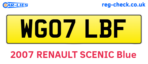 WG07LBF are the vehicle registration plates.