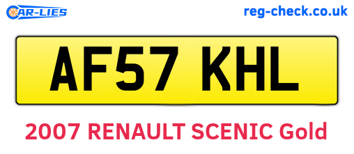 AF57KHL are the vehicle registration plates.