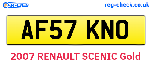 AF57KNO are the vehicle registration plates.